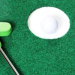 Golf ball with putter