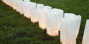 Fila De Lámparas De Bolsas De Papel